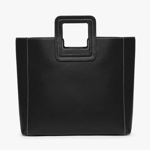 STAUD Shirley Tote Bag in black leather. NWOT